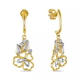 Золотые серьги c топазом