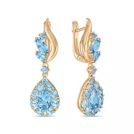 Золотые серьги c топазом