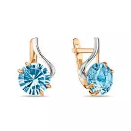 Золотые серьги c топазом