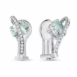 Золотые Серьги c топазом и бриллиантами