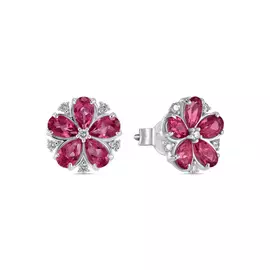 Золотые серьги c топазом и бриллиантами