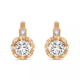 Золотые серьги c топазом и бриллиантами