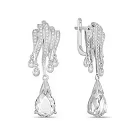 Золотые серьги c топазом и бриллиантами