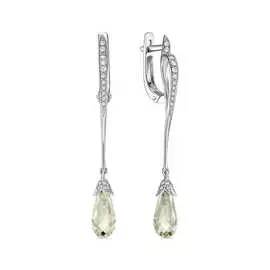 Золотые серьги c топазом и бриллиантами