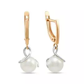 Золотые серьги c жемчугом