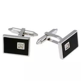 Золотые запонки c бриллиантами и ониксами