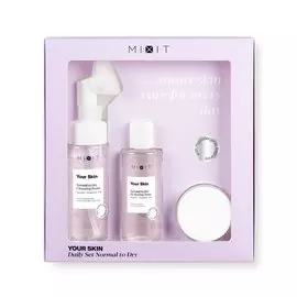 Трёхступенчатый уход за нормальной и склонной к сухости кожи лица