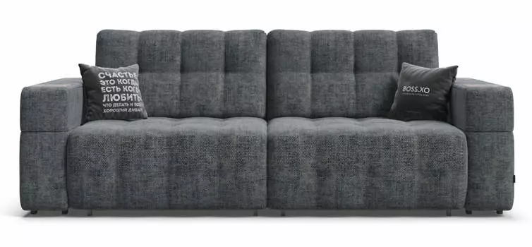Диван BOSS.XO шенилл IQ серый / WOOD Rock
