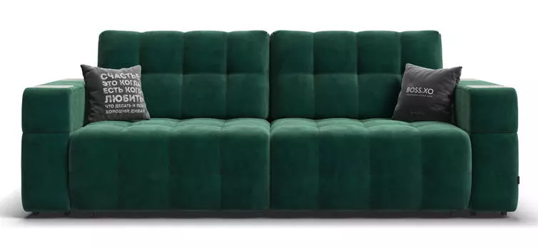 Диван BOSS.XO велюр Monolit грин / WOOD Real