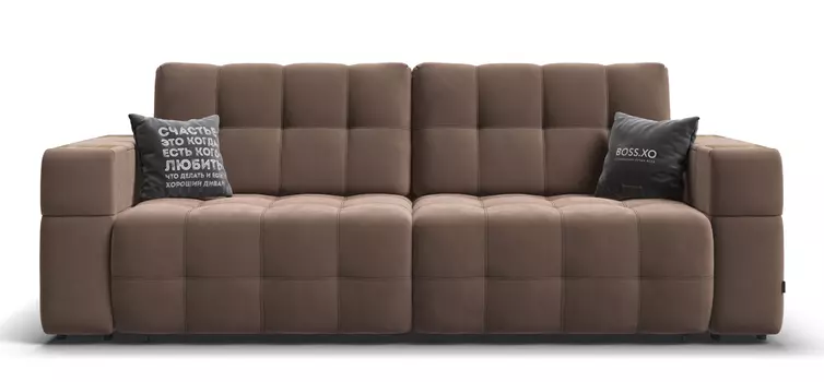 Диван BOSS.XO велюр Monolit мокко / WOOD Smok