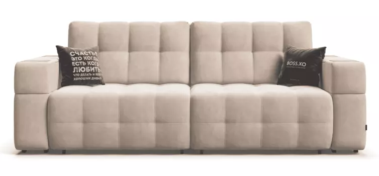 Диван BOSS.XO велюр Soft крем / WOOD Snow