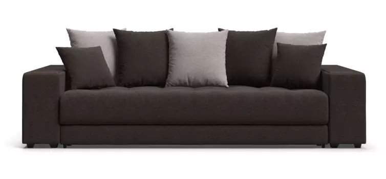 Диван Дубай рогожка Malmo шоколад, бежевый