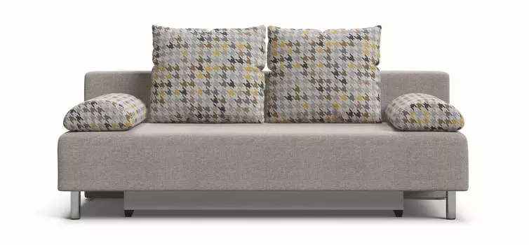 Диван Мадрид 2.0 MINI НПБ рогожка Malmo бежевый, мозаика шок