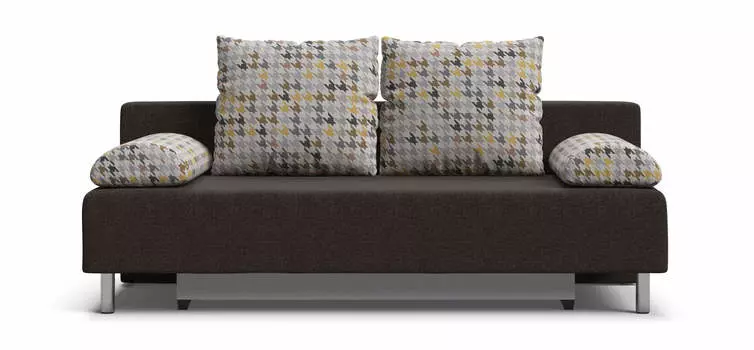 Диван Мадрид MINI 2.0 НПБ рогожка Malmo шоколад, мозаика шок