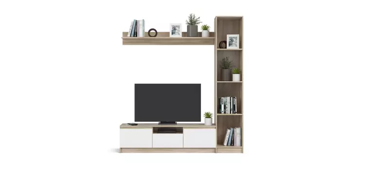 Гостиная Сплит 180-1 Белый снег фасад, Сонома