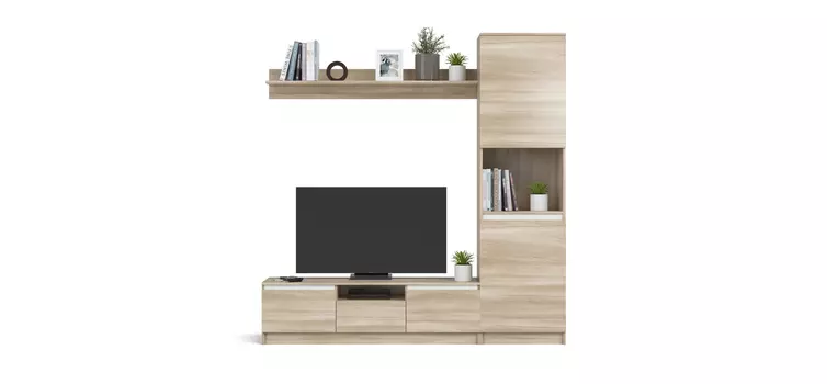 Гостиная Сплит 195-1 Дуб Сонома, Белый снег