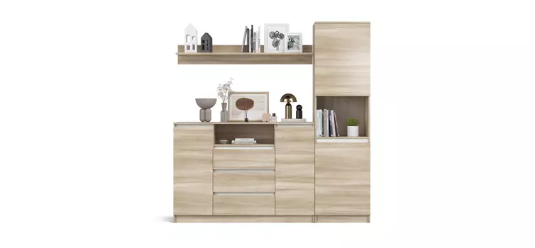 Гостиная Сплит 195-2 Дуб Сонома, Белый снег