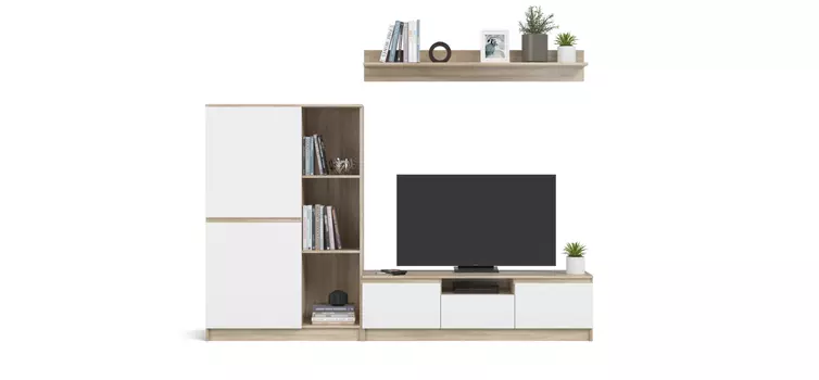 Гостиная Сплит 235 Белый снег фасад, Сонома