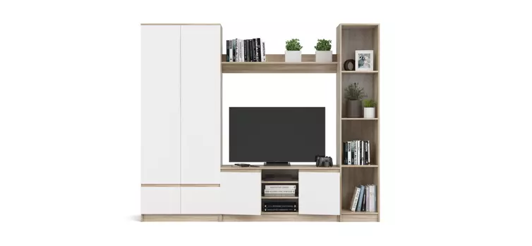 Гостиная Сплит 240 Белый снег фасад, Сонома