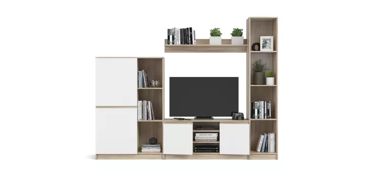 Гостиная Сплит 255-1 Белый снег фасад, Сонома