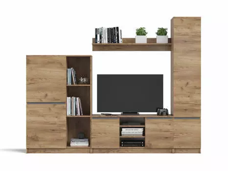 Гостиная Сплит 255-2 Крафт табачный, Серый графит