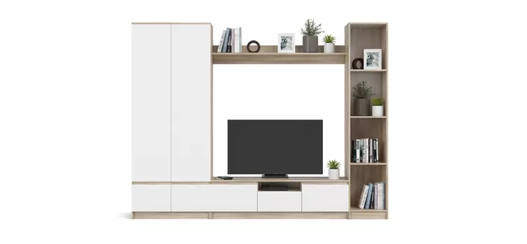 Гостиная Сплит 260-1 Белый снег фасад, Сонома