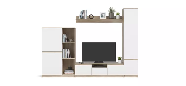 Гостиная Сплит 275-2 Белый снег фасад, Сонома