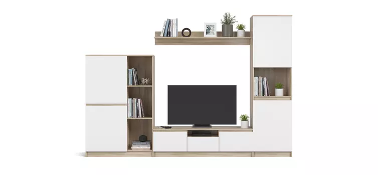 Гостиная Сплит 290 Белый снег фасад, Сонома