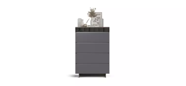 Комод BOSS QUADRO 80 Вяз каменный, Графит софт