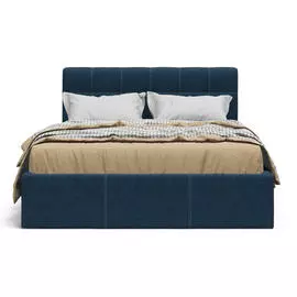 Кровать Белла 140*200 рогожка Malmo синяя