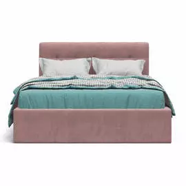 Кровать Белла 140*200 велюр Monolit роуз