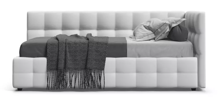 Кровать BOSS mini экокожа белая