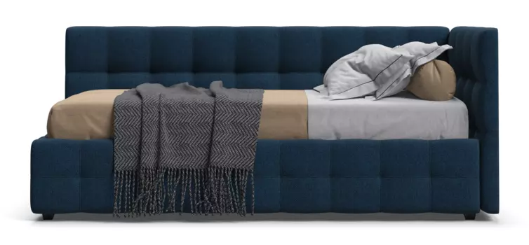 Кровать BOSS mini рогожка Malmo синяя