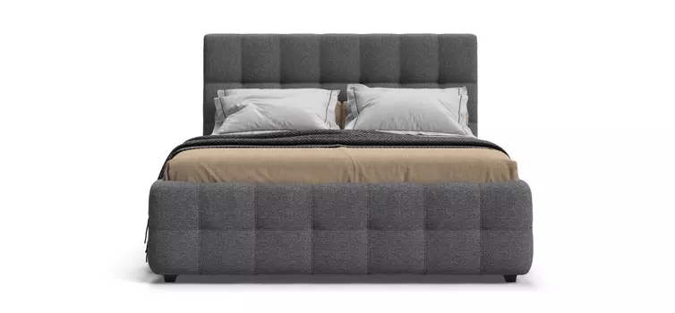 Кровать BOSS рогожка Malmo серая