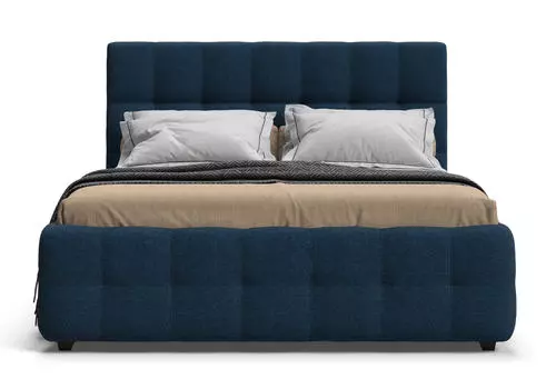 Кровать BOSS рогожка Malmo синяя