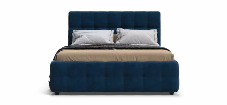 Кровать Босс 160*200 Про велюр Monolit синяя