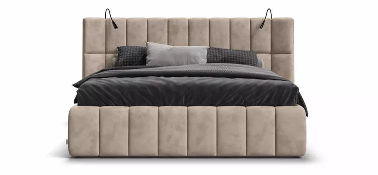 Кровать BOSS.XO 180*200 велюр Alkantara пепел