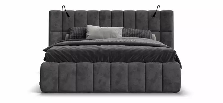 Кровать BOSS.XO 180*200 велюр Alkantara серая