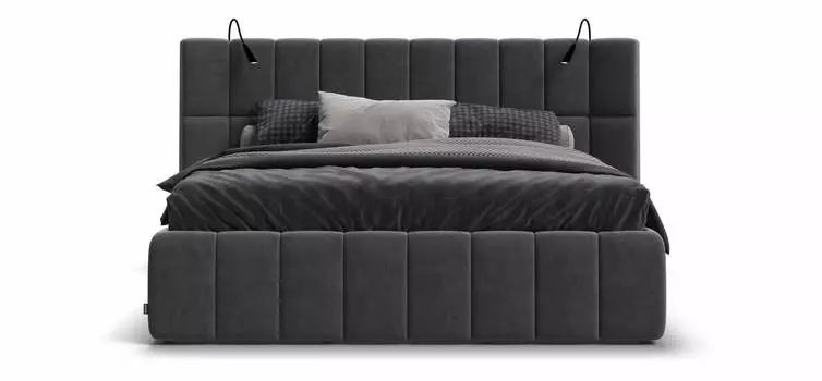 Кровать BOSS.XO 180*200 велюр Monolit серая