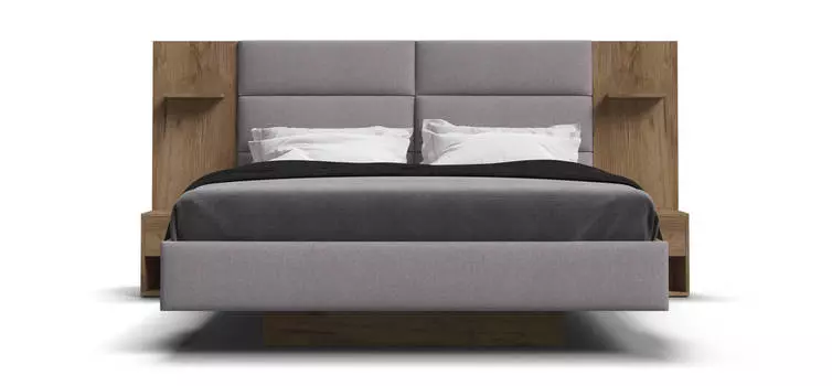 Кровать и тумбы BOSS Loft Крафт табачный, Soro серая