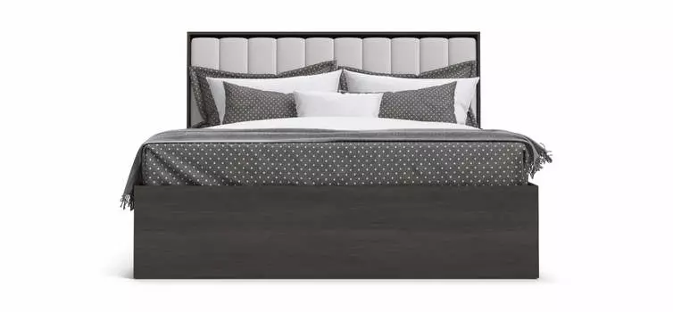 Кровать Люкс 2.0 160*200 Экокожа Белая, Венге