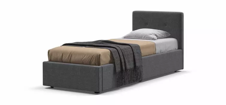 Кровать НЕЛЛИ рогожка Malmo серая