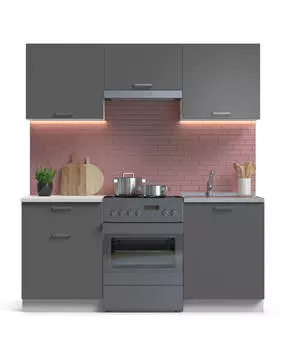 Кухонный гарнитур Люкс-180 Лайт Серый графит