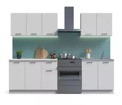 Кухонный гарнитур Люкс-200 Лайт белый снег