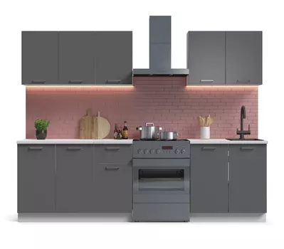 Кухонный гарнитур Люкс-200 Серый графит