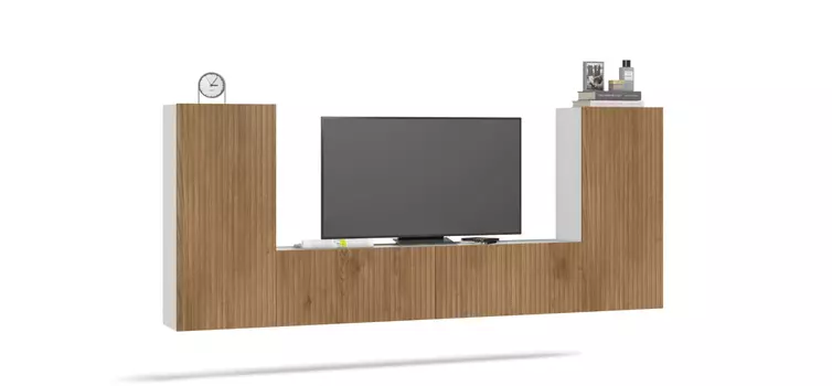 Модульная гостиная BOSS MILLING 3 Белый снег, Дуб Американский