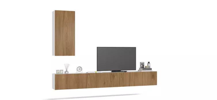 Модульная гостиная BOSS MILLING 5 Белый снег, Дуб Американский