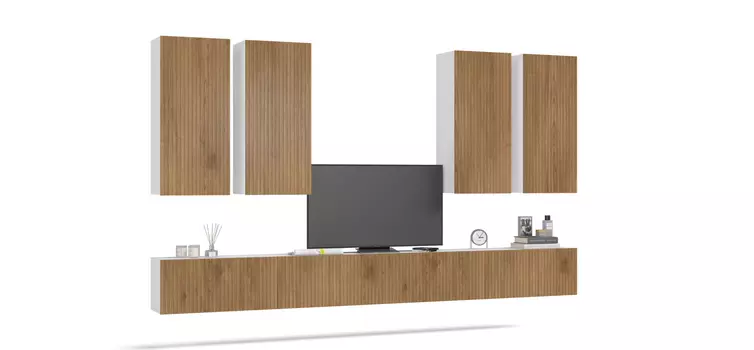 Модульная гостиная BOSS MILLING 8 Белый снег, Дуб Американский