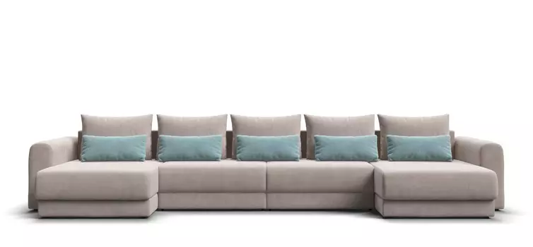 Модульный п-образный диван РИЧМОНД MODOOL Велюр Monolit латте