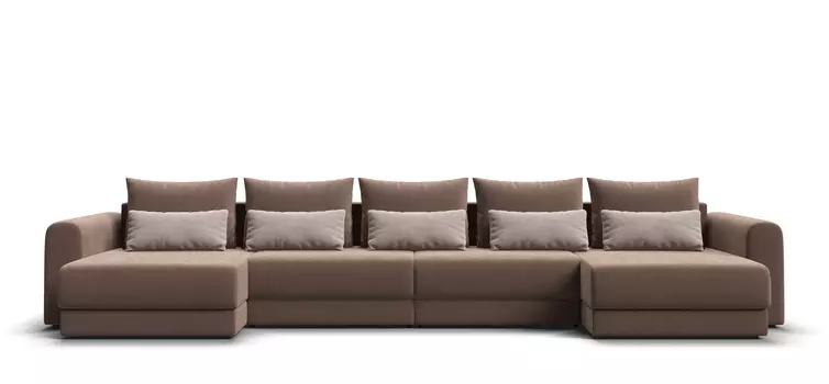 Модульный п-образный диван РИЧМОНД MODOOL Велюр Monolit мокко